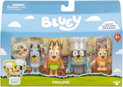 Bluey Figuren-Set Zeit für Dessert – 4 Stück