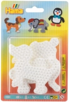 Bügelperlen Hama-Platten - Elefant, Pinguin und Hund