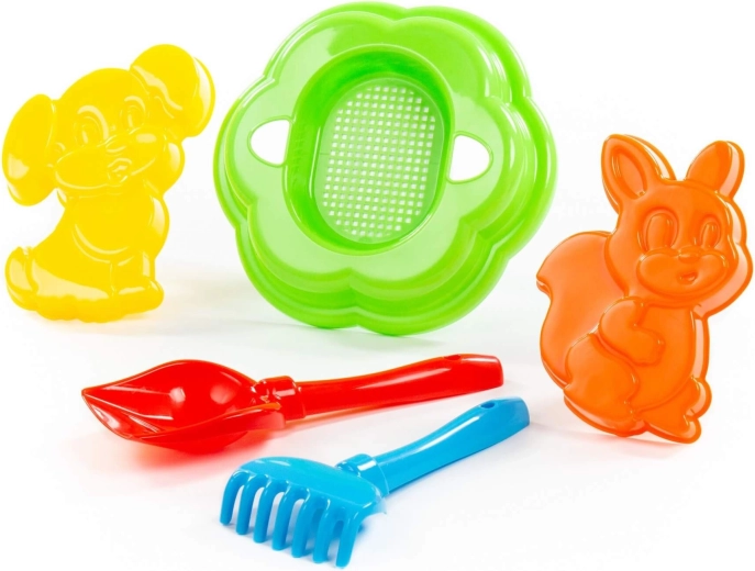 Sandspielset mit Sieb und Tierförmchen