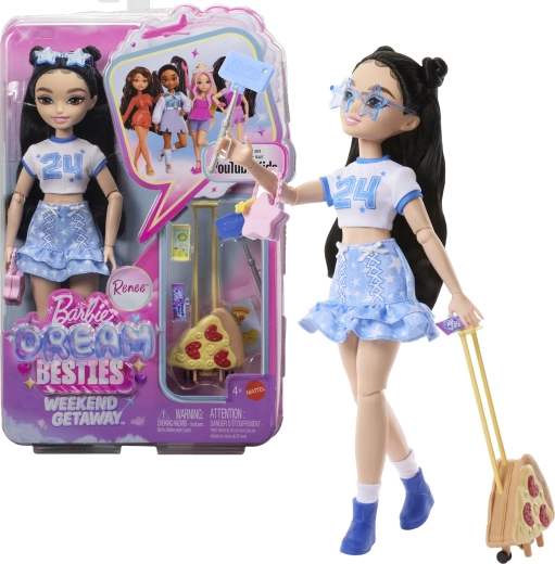 Barbie Dream Besties Renee – Modepuppe mit Accessoires für einen Wochenendausflug