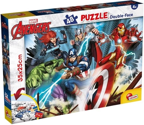 Lisciani Marvel Avengers doppelseitiges Puzzle mit 48 Teilen