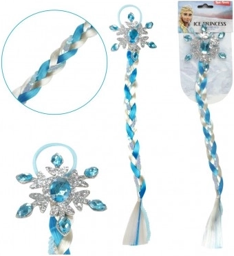 Eisprinzessin Zopf Haarteil mit Pailletten