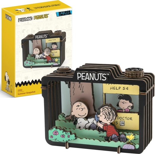 Puremind Holz-3D-Modell PEANUTS Snoopy – Sommerszene Summer Snapshot