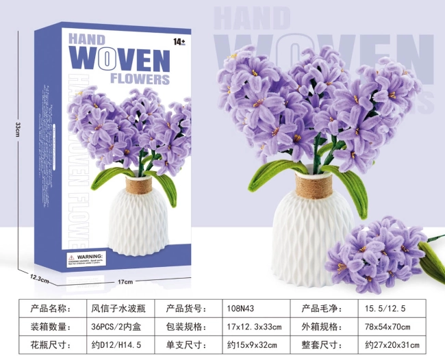 Kreativset zur Herstellung eines weichen Hyazinthenstraußes mit Vase