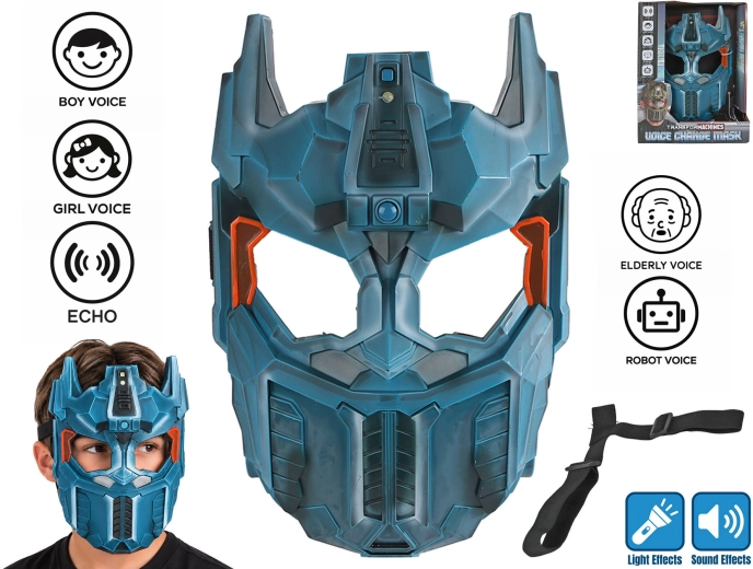 Blaue Robotermaske mit Stimmenverzerrer von TransforMACHINES