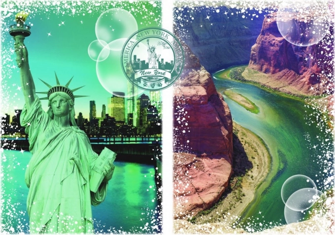 Puzzle Reise um die Welt: Vereinigte Staaten von Amerika 2000 Teile