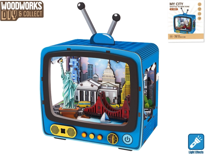Holzbausatz New York mit Beleuchtung