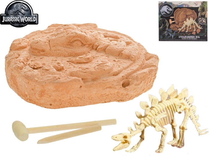 Jurassic World – Ausgrabungsset Stegosaurus-Skelett mit Zubehör
