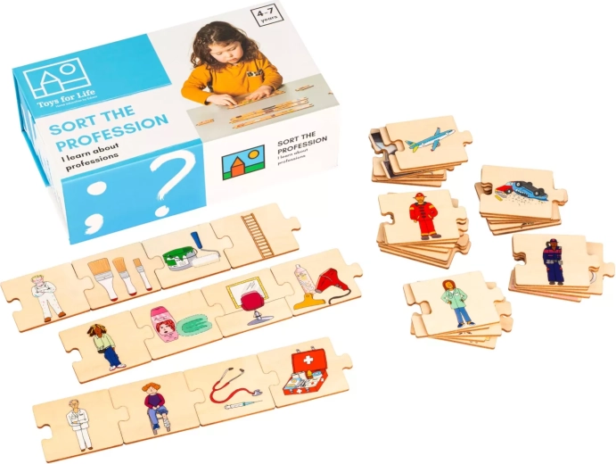 Toys for Life Berufe zuordnen – Holzpuzzle in magnetischer Box