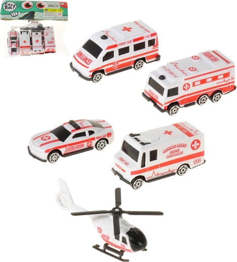 Adar Rettungsfahrzeuge Erste-Hilfe-Set 5 Stk. (4 Autos + Hubschrauber)