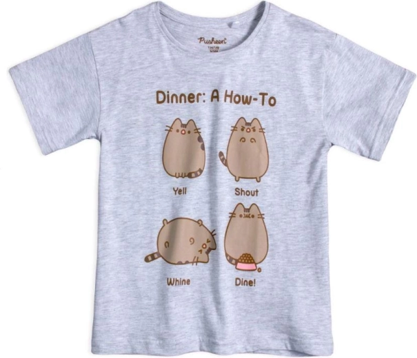 Graues Pusheen-T-Shirt