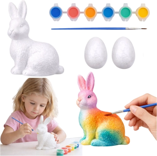Kreativset zum Bemalen von Osterdekorationen – Hase und 2 Eier