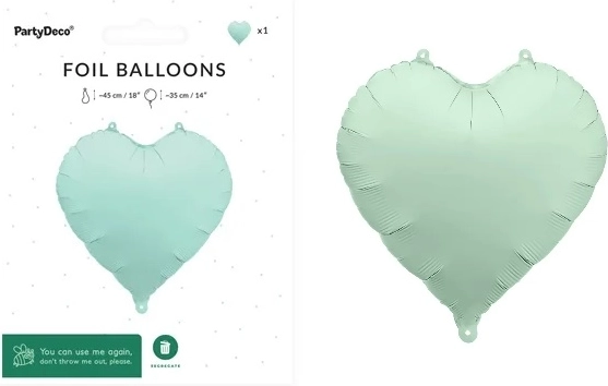 Folienballon Herz 45 cm mattgrün