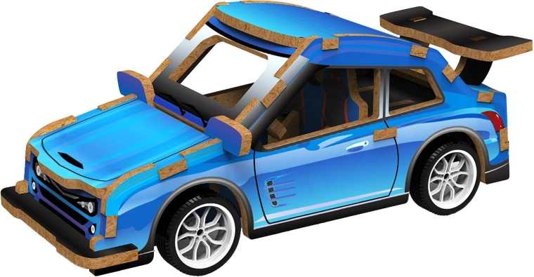 2Kids Toys 3D-Holzpuzzle Sportwagen blau