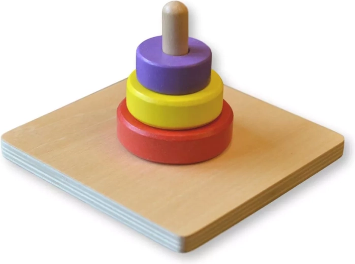 Moyo Montessori drei farbige Ringe auf einem Stift – 1 Stück