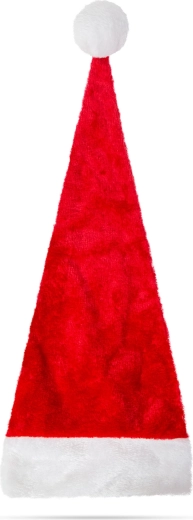 Plüschige Nikolausmütze in Rot und Weiß