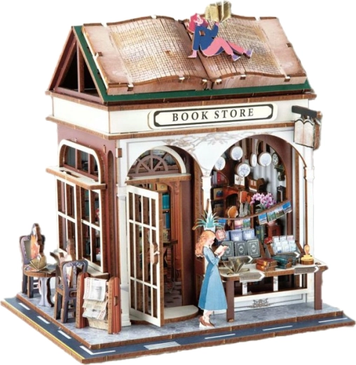 3D-Holzbausatz Buchhandlung 14,5 × 16 × 18 cm