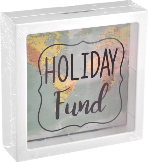 Spardose aus Kunststoff (UH) mit Kartenmotiv Holiday 15 × 5 × 15 cm