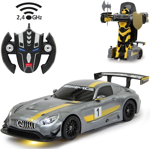 Jamara Mercedes-Benz AMG GT3 transformierbares RC-Auto/Roboter 1:14 2,4 GHz grau – 1 Stück