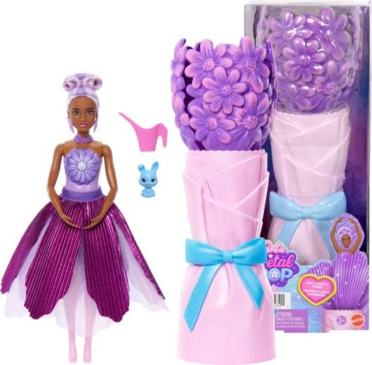 Barbie Petal Pop Blumen-Überraschung Violett Gänseblümchen + Zubehör