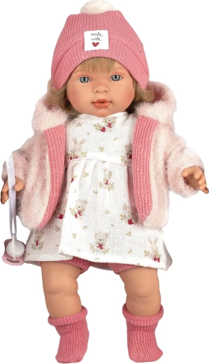 Llorens Carla realistische sprechende und weinende Puppe mit weichem Körper 42 cm