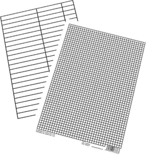 Heftunterlage A4 – Linien und Kästchen – 1 Stück