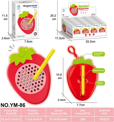 Magnetische Zeichentafel in Erdbeerform