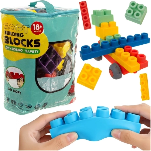 Iso Trade sensorische weiche Gummibausteine im Etui (80 Teile)