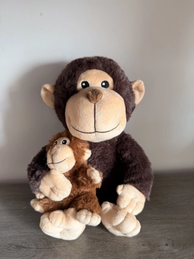 Steppos Wärmekuscheltier für die Mikrowelle Affe mit Baby