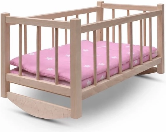 Holzpuppenbett/-wiege Baby Mix Stars Pink – 1 Stück