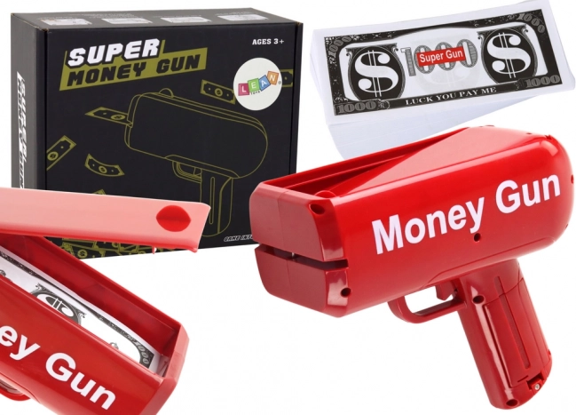 Geldschießpistole Money Gun – rote Party-Geldwerfer