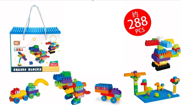 Farbige Konstruktionsbausteine 288 Teile