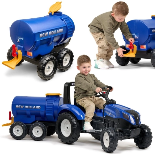 Falk Anhänger-Tank mit Hahn NEW HOLLAND – blau