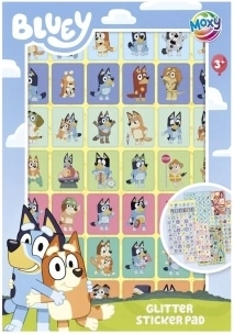 Glitzer-Sticker Bluey – Heft mit 8 Bögen
