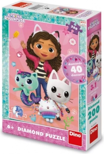 Verspieltes 200-teiliges Puzzle mit Diamanten