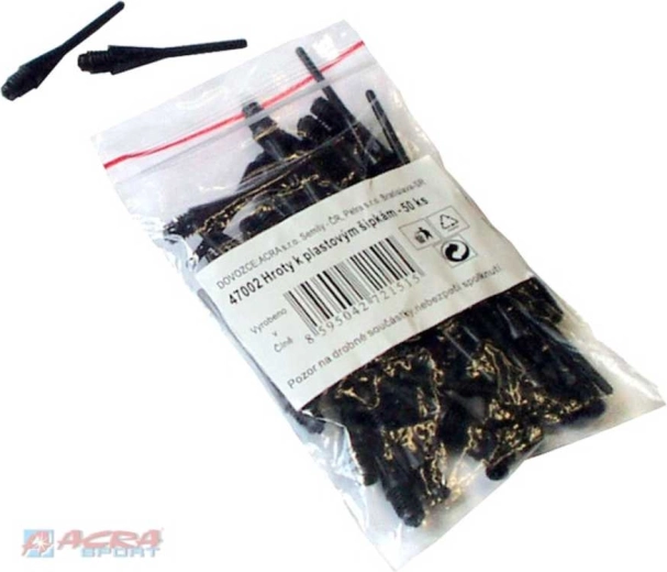 Acra Ersatz-Kunststoffspitzen für Dartpfeile 4 mm schwarz (50 Stk.)