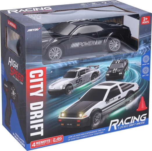 Drift-RC-Auto mit Fernsteuerung, schwarz, 21,5 cm