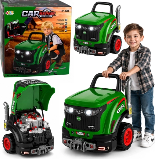 Traktor für kleine Mechaniker zum Schrauben mit Licht, Geräuschen und Dampf