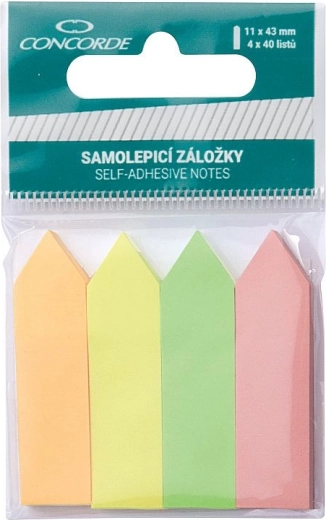 Selbstklebende Register CONCORDE Pfeile Neon 11 × 43 mm