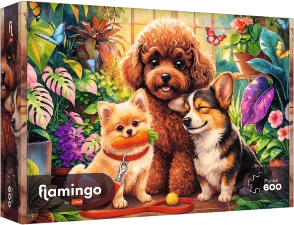 Trefl Flamingo by Trefl Puzzle 600 Teile Hunde im Orangeriehaus