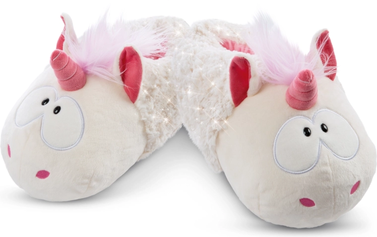 NICI Hausschuhe Einhorn Theodor im Schneeanzug, Größe 34–37