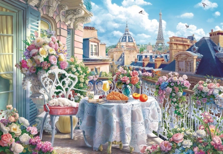 Bluebird Puzzle Frühstück auf dem Balkon in Paris 1000 Teile