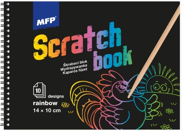Kratzerbild Block 14x10cm Mix/Regenbogen