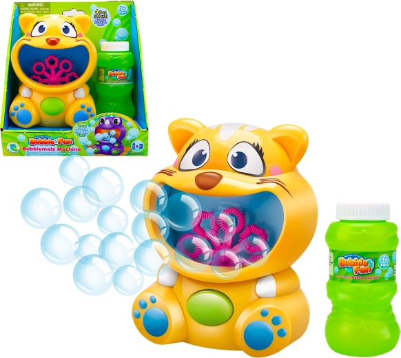 Bubble Fun Seifenblasenmaschine Katze mit 118 ml Nachfülllösung