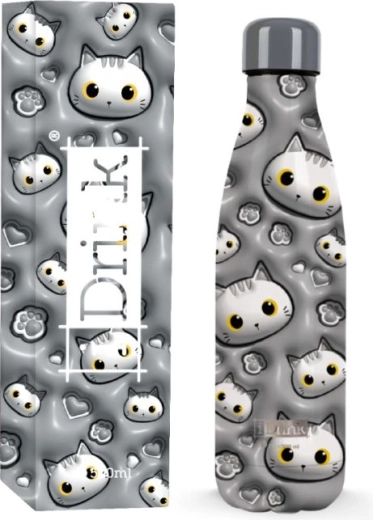 Thermoskanne mit weißer Katze 500 ml
