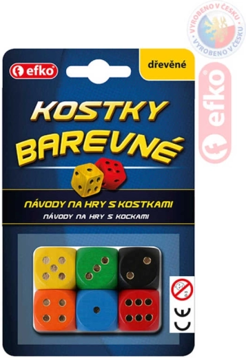 EFKO Holz-Spielwürfel, bunt (6 Stk.)