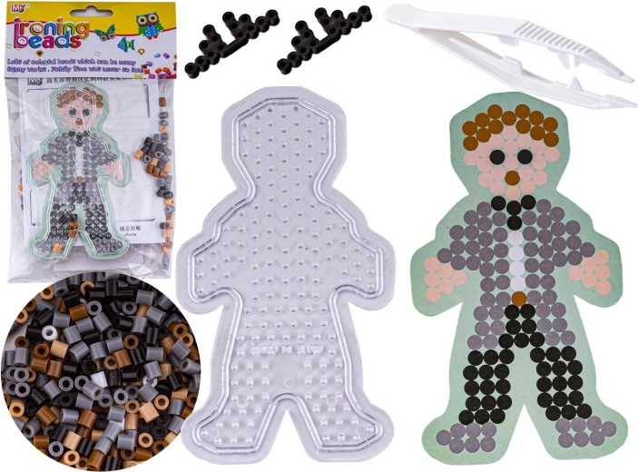 Bügelperlen-Mosaik mit Schablone – Männchen