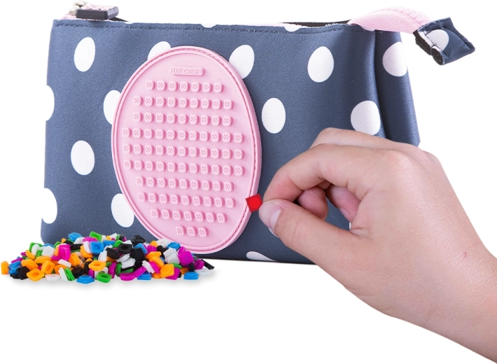 Pixie Crew großes Etui blau mit weißen Punkten