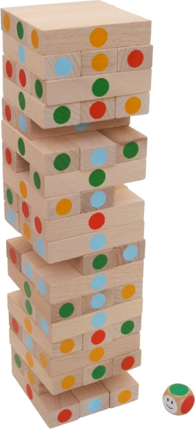 Miktoys Wackelturm mit Punkten aus Buchenholz