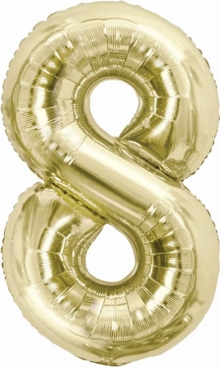 Folienballon Zahl 8 Champagner 85 cm